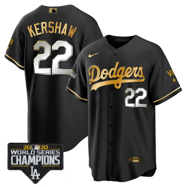 Men's Dodgers World Series 2020 Gold Jersey - All Stitched - Image 11
