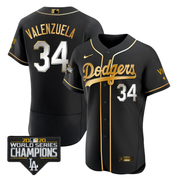 Men's Dodgers World Series 2020 Gold Jersey - All Stitched - Image 6