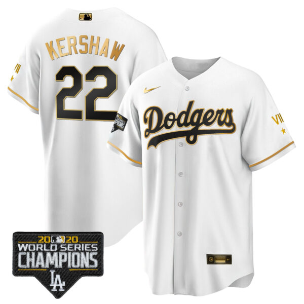 Men's Dodgers World Series 2020 Gold Jersey - All Stitched - Image 39
