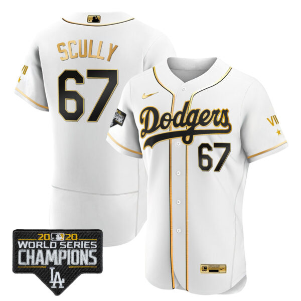Men's Dodgers World Series 2020 Gold Jersey - All Stitched - Image 30