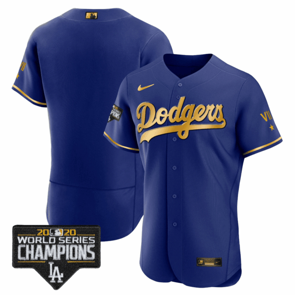 Men's Dodgers World Series 2020 Gold Jersey - All Stitched - Image 21