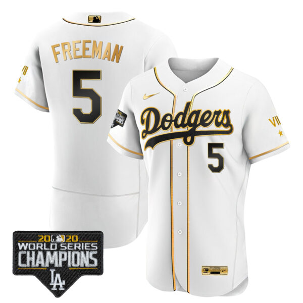 Men's Dodgers World Series 2020 Gold Jersey - All Stitched - Image 29