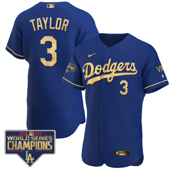Men's Dodgers 2020 World Series Champions Rush Gold Jersey – All Stitched - Image 5