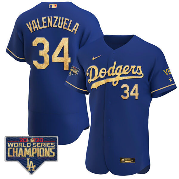 Men's Dodgers 2020 World Series Champions Rush Gold Jersey – All Stitched - Image 6