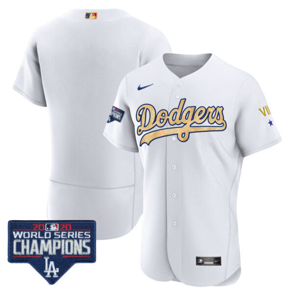 Men's Dodgers 2020 World Series Champions Rush Gold Jersey – All Stitched - Image 21