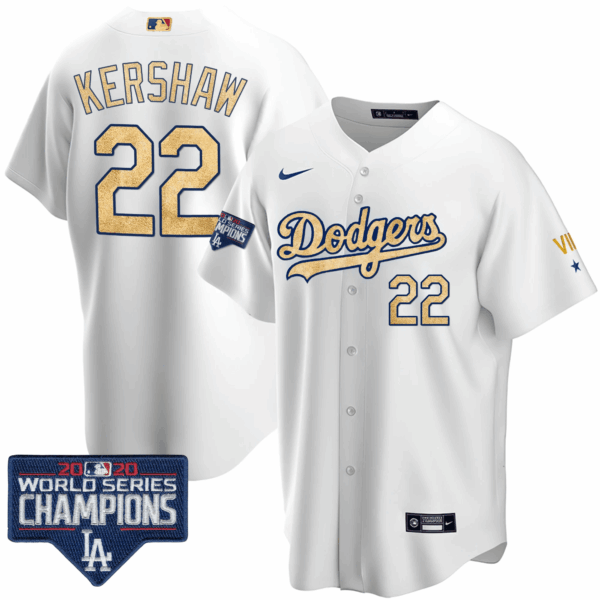 Men's Dodgers 2020 World Series Champions Rush Gold Jersey – All Stitched - Image 25