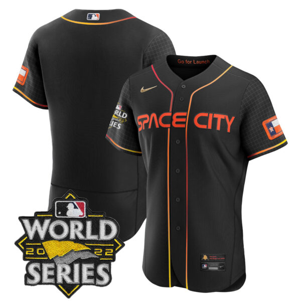 Men's Astros Space City Black & White Jersey – All Stitched - Image 7