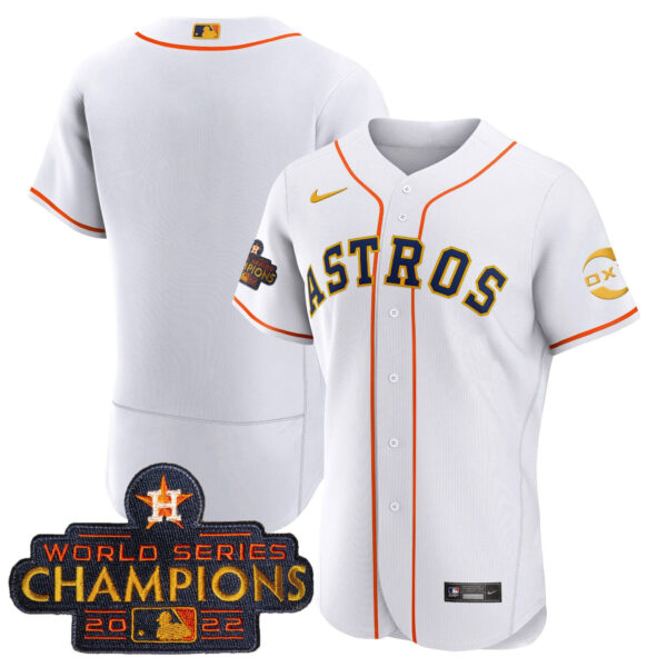 Houston Astros 2022 Champions Gold Rush Oxy Patch Flex Base Jersey – All Stitched - Image 8