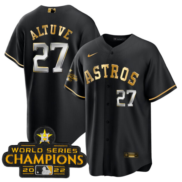 Men's Astros 2023 Gold Cool Base Collection Jersey – All Stitched - Image 11