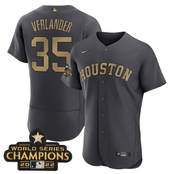 Houston Astros Charcoal 2023 Champions Jersey - All Stitched - Image 5