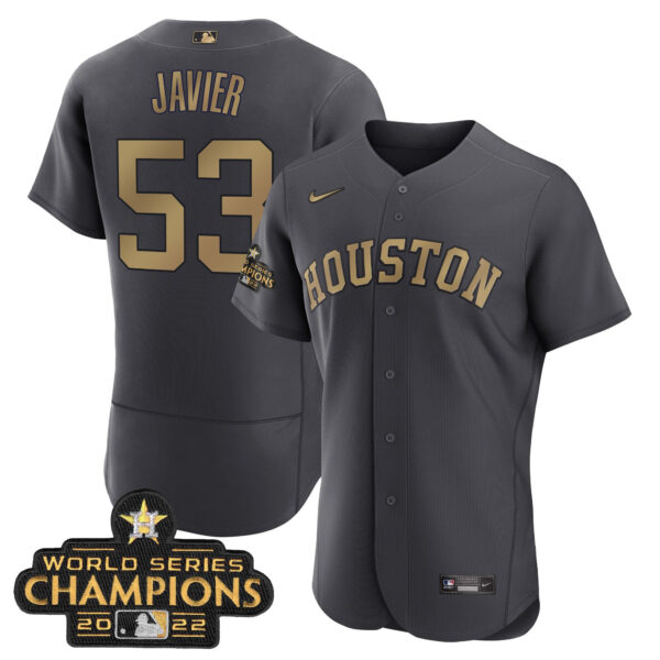 Houston Astros Charcoal 2023 Champions Jersey - All Stitched - Image 7