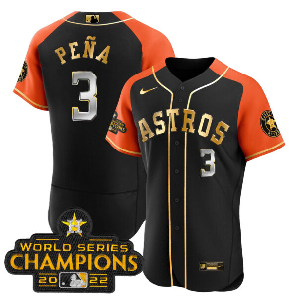 Men's Astros 2023 Gold Alternate Flex Base V2 Jersey – All Stitched - Image 17