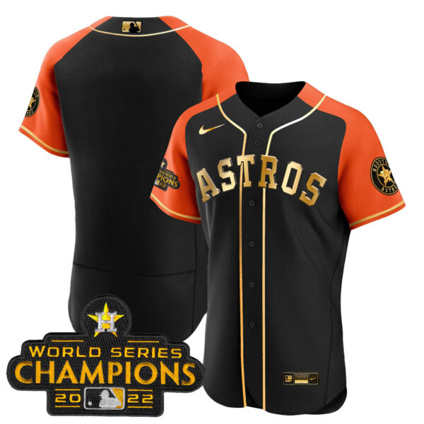 Men's Astros 2023 Gold Alternate Flex Base V2 Jersey – All Stitched - Image 24