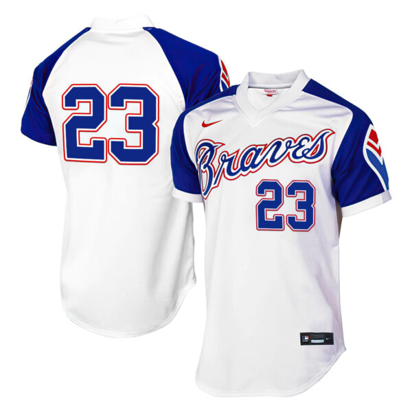 Men's Atlanta Braves 1974 Throwback Jersey - All Stitched - Image 4