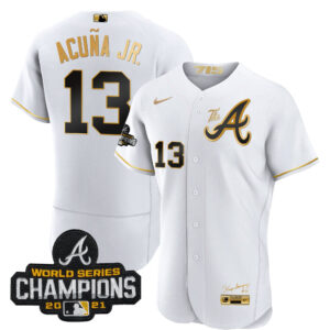 Men's Atlanta Braves Champions City Connect Gold Flex Base Jersey - All Stitched