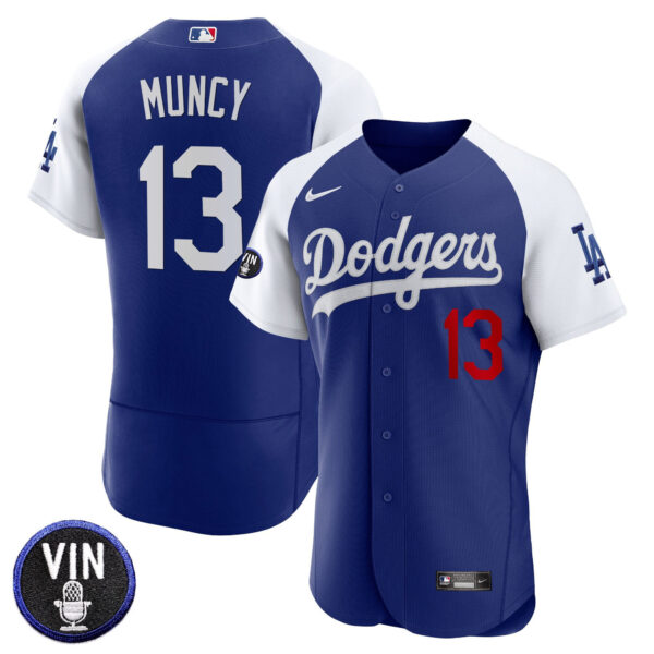 Men's Dodgers Vin Scully Patch Flex Base Jersey - All Stitched - Image 14