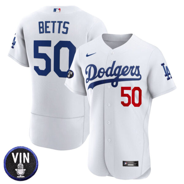 Men's Dodgers Vin Scully Patch Flex Base Jersey - All Stitched - Image 20