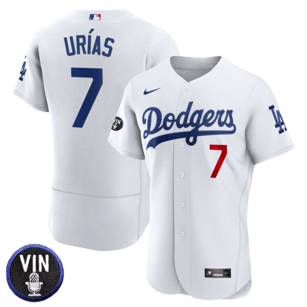 Men's Dodgers Vin Scully Patch Flex Base Jersey - All Stitched - Image 26