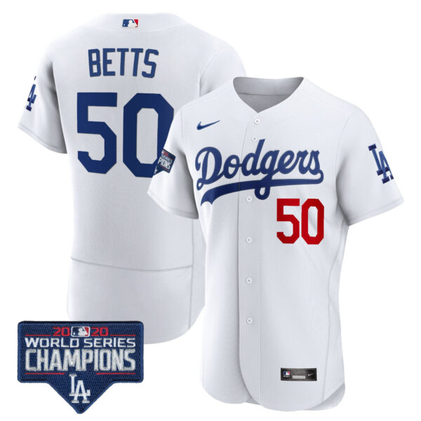 Men's Dodgers World Series Champions Patch Flex Base Jersey - All Stitched - Image 20
