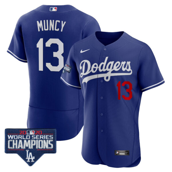 Men's Dodgers World Series Champions Patch Flex Base Jersey - All Stitched - Image 32