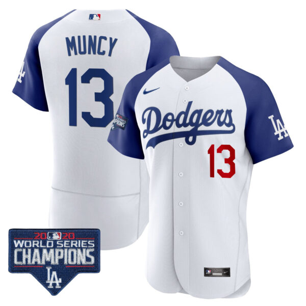 Men's Dodgers World Series Champions Patch Flex Base Jersey - All Stitched - Image 5