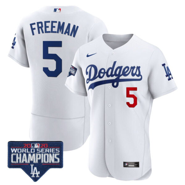 Men's Dodgers World Series Champions Patch Flex Base Jersey - All Stitched - Image 19
