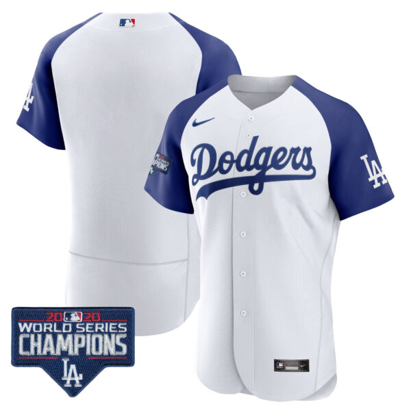 Men's Dodgers World Series Champions Patch Flex Base Jersey - All Stitched - Image 9