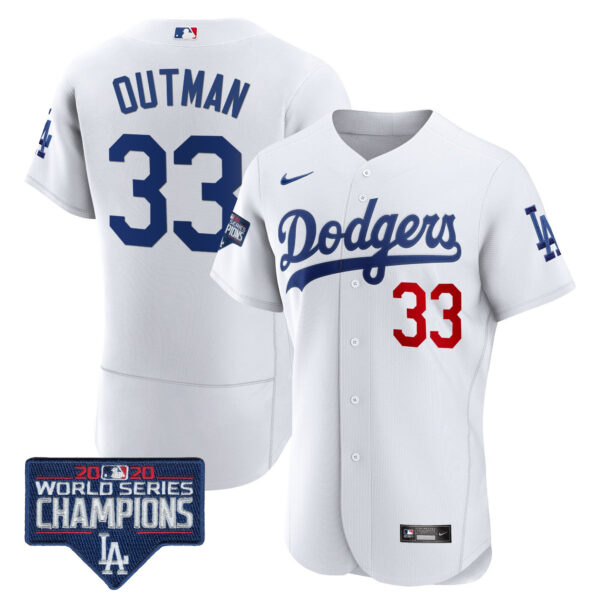 Men's Dodgers World Series Champions Patch Flex Base Jersey - All Stitched - Image 25