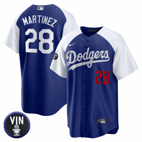 Men's Dodgers Vin Scully Patch Cool Base Jersey - All Stitched - Image 15