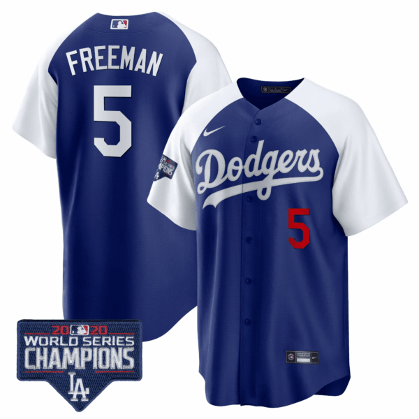 Men's Dodgers World Series Champions Patch Cool Base Jersey - All Stitched - Image 10