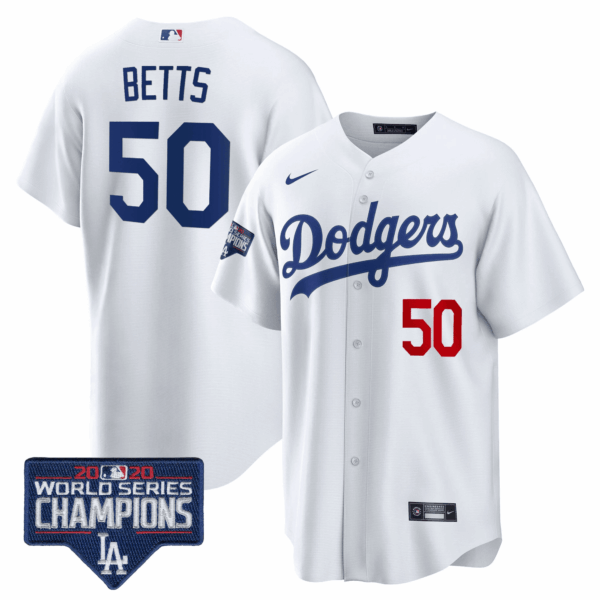 Men's Dodgers World Series Champions Patch Cool Base Jersey - All Stitched - Image 20
