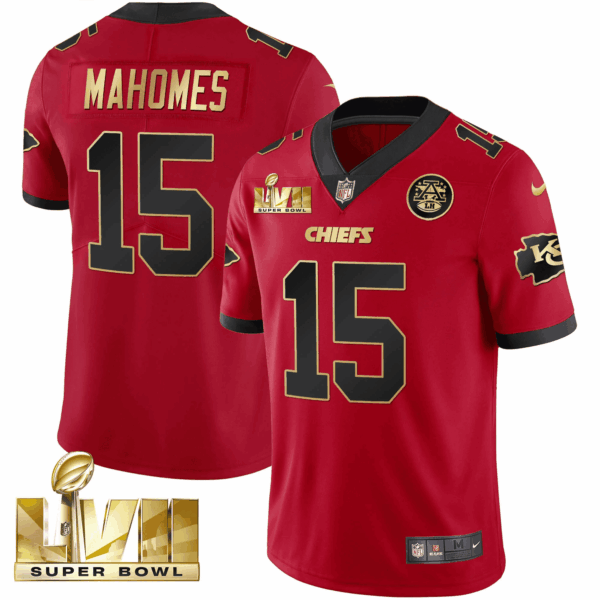 Men's Chiefs Super Bowl LVII Gold Trim Vapor V2 Jersey - All Stitched - Image 13