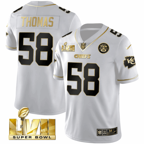 Men's Chiefs Super Bowl LVII Gold Trim Vapor V2 Jersey - All Stitched - Image 28