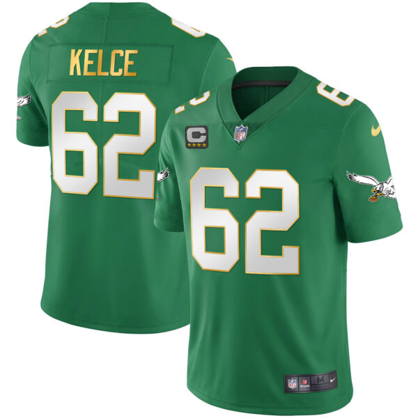 Youth's Eagles Kelly Green Gold Jersey - All Stitched - Image 25