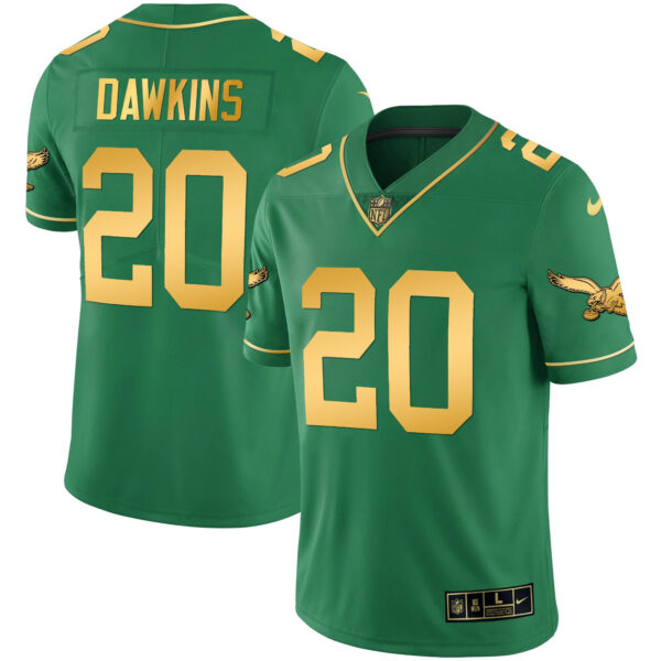 Youth's Eagles Kelly Green Gold Jersey - All Stitched - Image 41