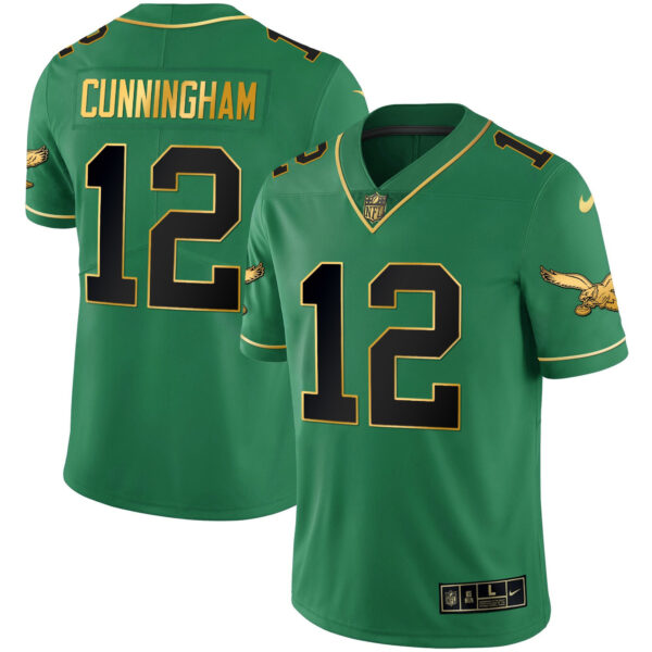 Youth's Eagles Kelly Green Gold Jersey - All Stitched - Image 12