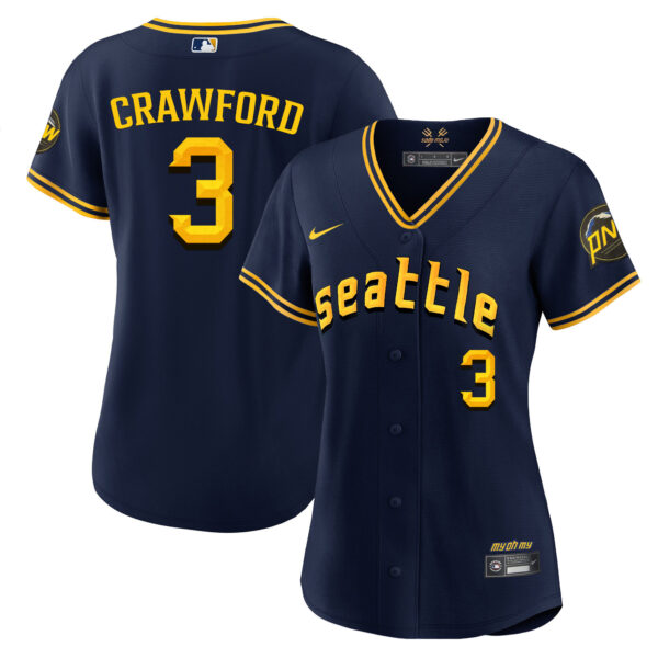 Women's Seattle Mariners 2023 City Connect Fan Made Jersey - All Stitched - Image 15