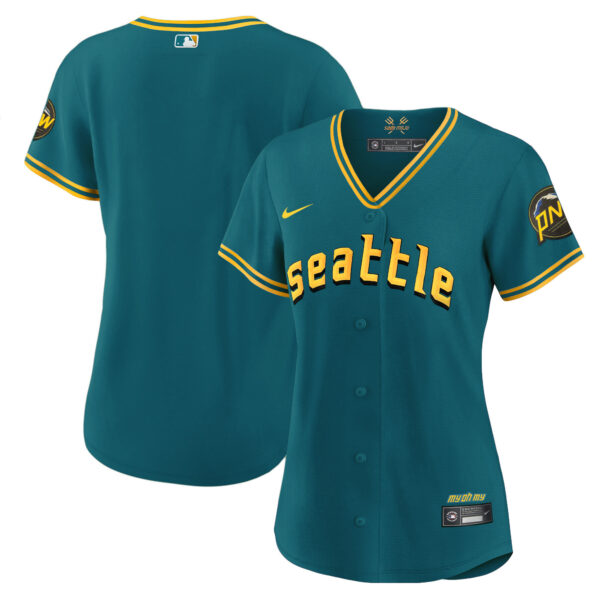 Women's Seattle Mariners 2023 City Connect Fan Made Jersey - All Stitched - Image 24