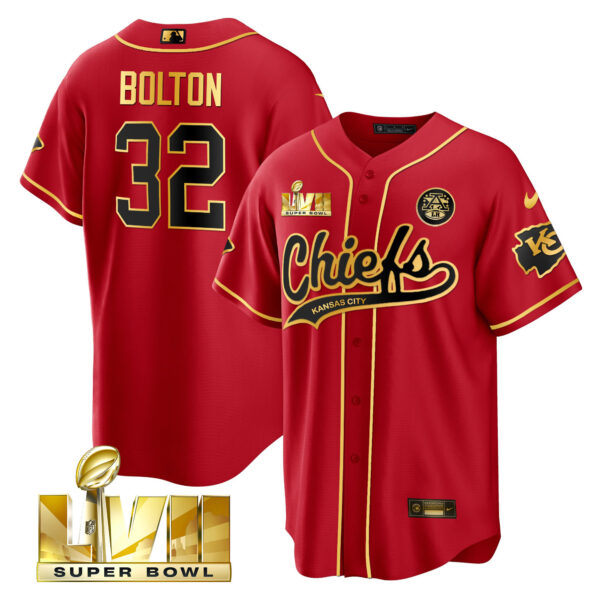 Youth's Chiefs Super Bowl LVII Cool base Jersey - All Stitched - Image 15