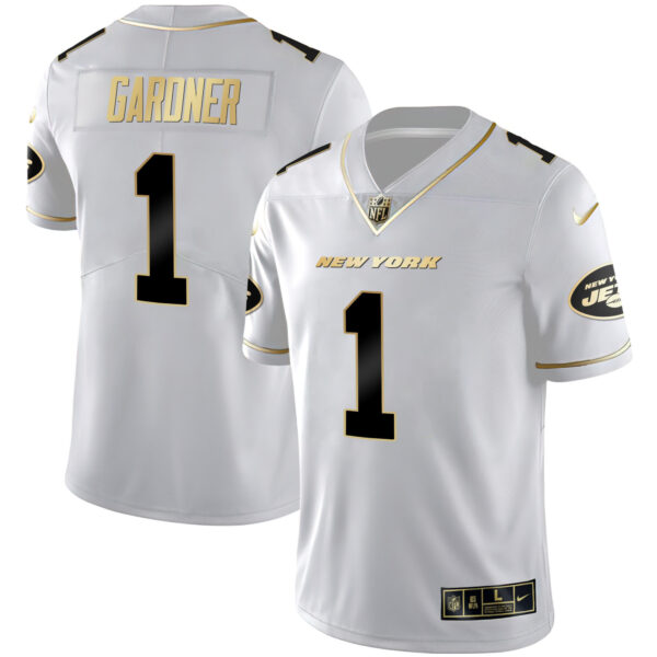 Men's Jets Black Gold & White Gold Vapor Limited - All Stitched - Image 3