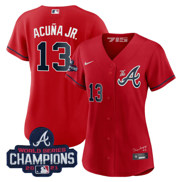 Women's Atlanta Braves Champions City Connect Gold Jersey - All Stitched - Image 51
