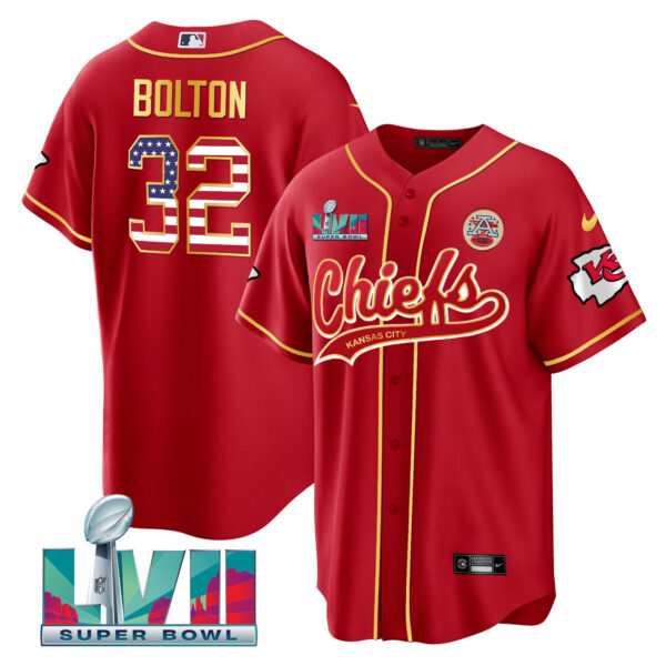 Men's Chiefs Super Bowl LVII Flag Cool Base Jersey - All Stitched - Image 3