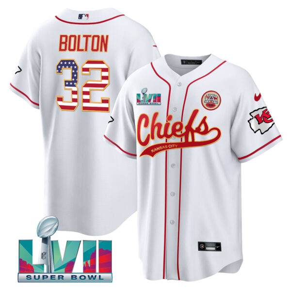 Men's Chiefs Super Bowl LVII Flag Cool Base Jersey - All Stitched - Image 10