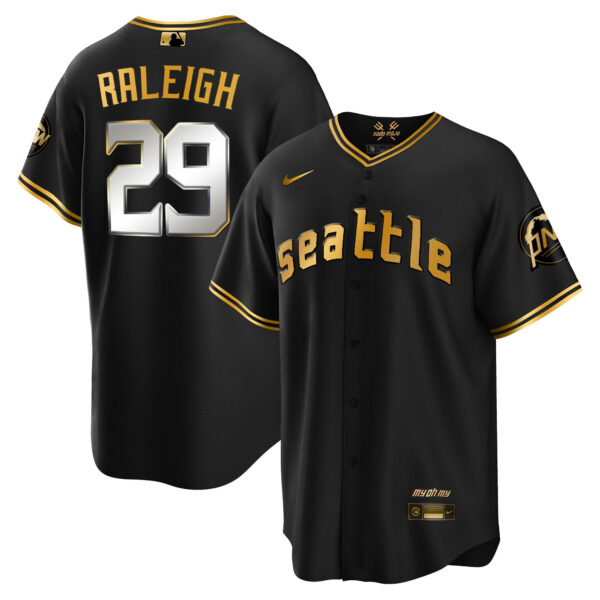 Men's Seattle Mariners 2023 City Connect Gold Jersey - All Stitched - Image 30