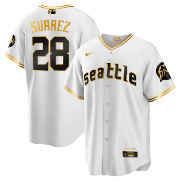 Men's Seattle Mariners 2023 City Connect Gold Jersey - All Stitched - Image 12