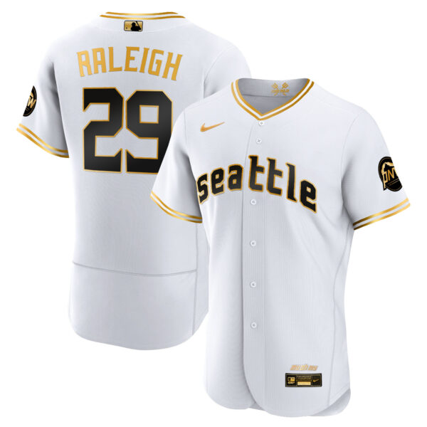 Men's Seattle Mariners 2023 City Connect Gold Jersey - All Stitched - Image 6