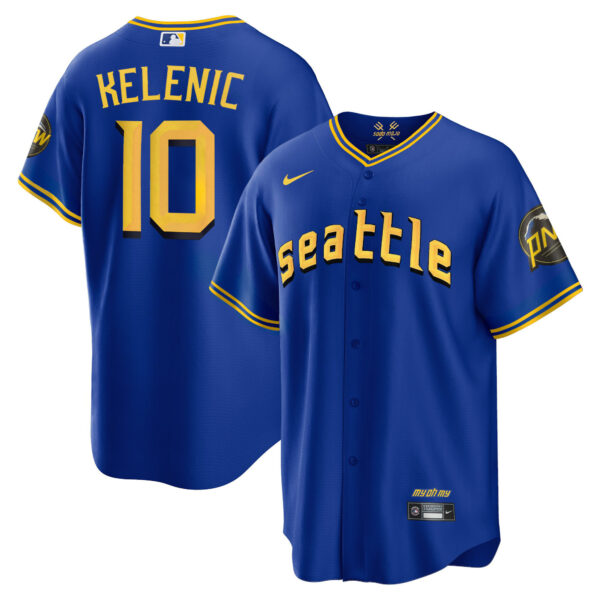 Men's Seattle Mariners 2023 City Connect Gold Jersey - All Stitched - Image 45