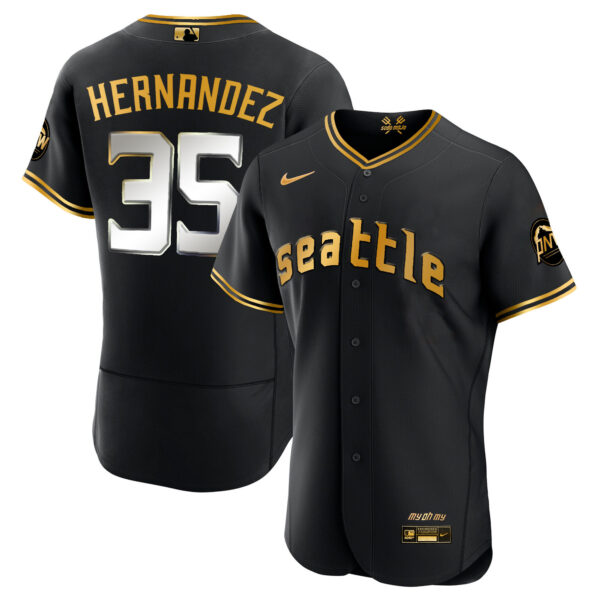 Men's Seattle Mariners 2023 City Connect Gold Jersey - All Stitched - Image 19
