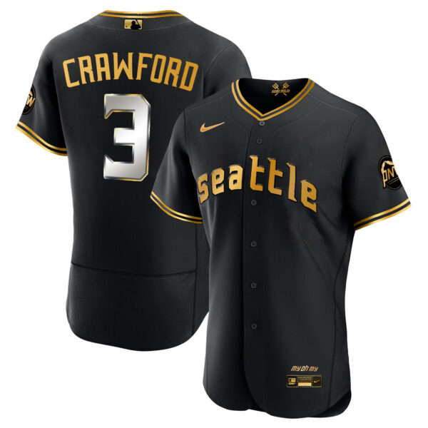 Men's Seattle Mariners 2023 City Connect Gold Jersey - All Stitched - Image 23