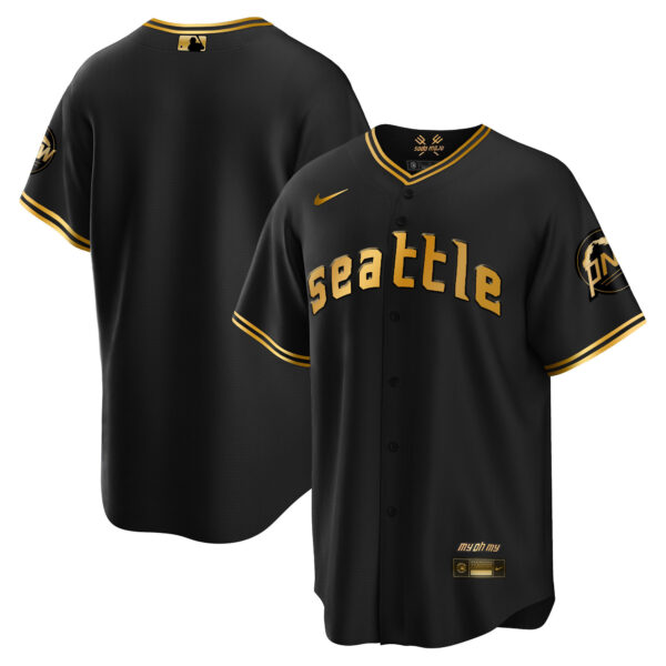 Men's Seattle Mariners 2023 City Connect Gold Jersey - All Stitched - Image 32